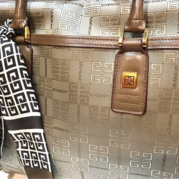 Givenchy Monogrammed Canvas Leather Trim Travel Bag - Picture 3 of 12